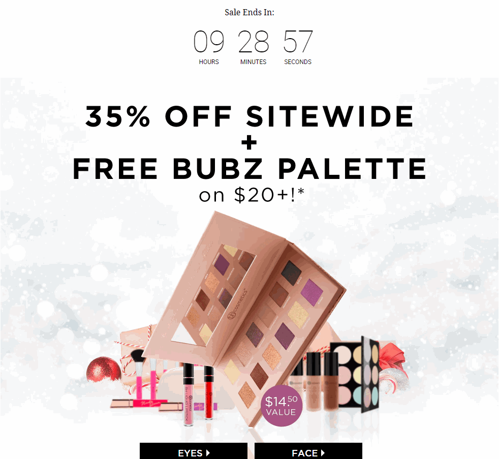 全館6.5折 BH Cosmetics 6.5折最後幾小時