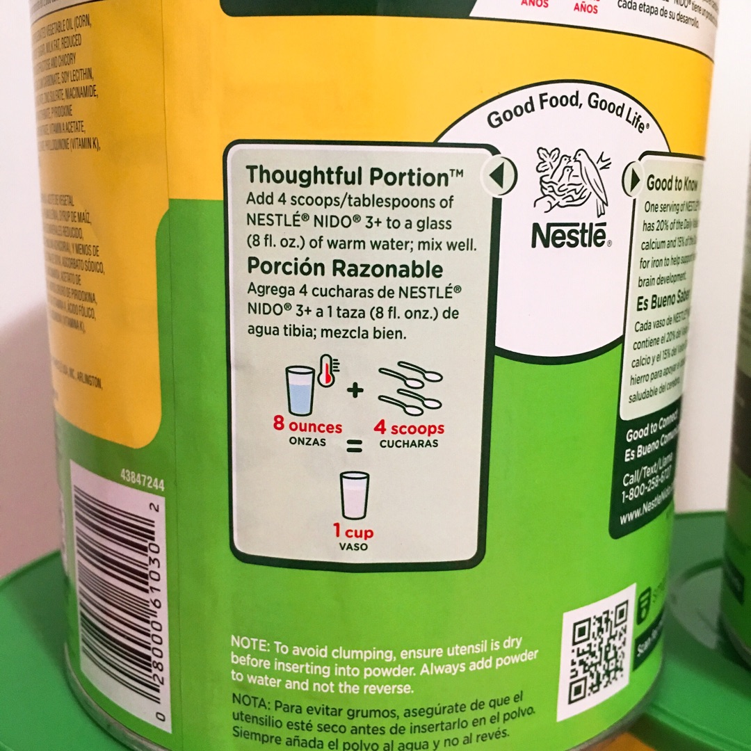 Nestle Nido 雀巢升级配方全脂罐装奶粉3 52磅 两罐 27 67 父母补钙很重要 北美省钱快报